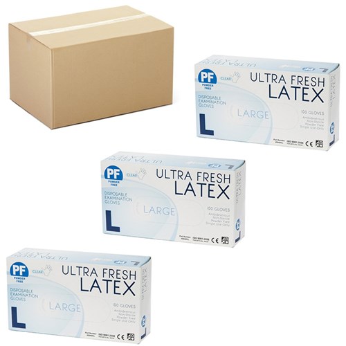 Latex Gloves - Large - Powder Free x10 Bulk Buy Deal